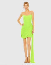 Strapless Ruched Faux Wrap Dress